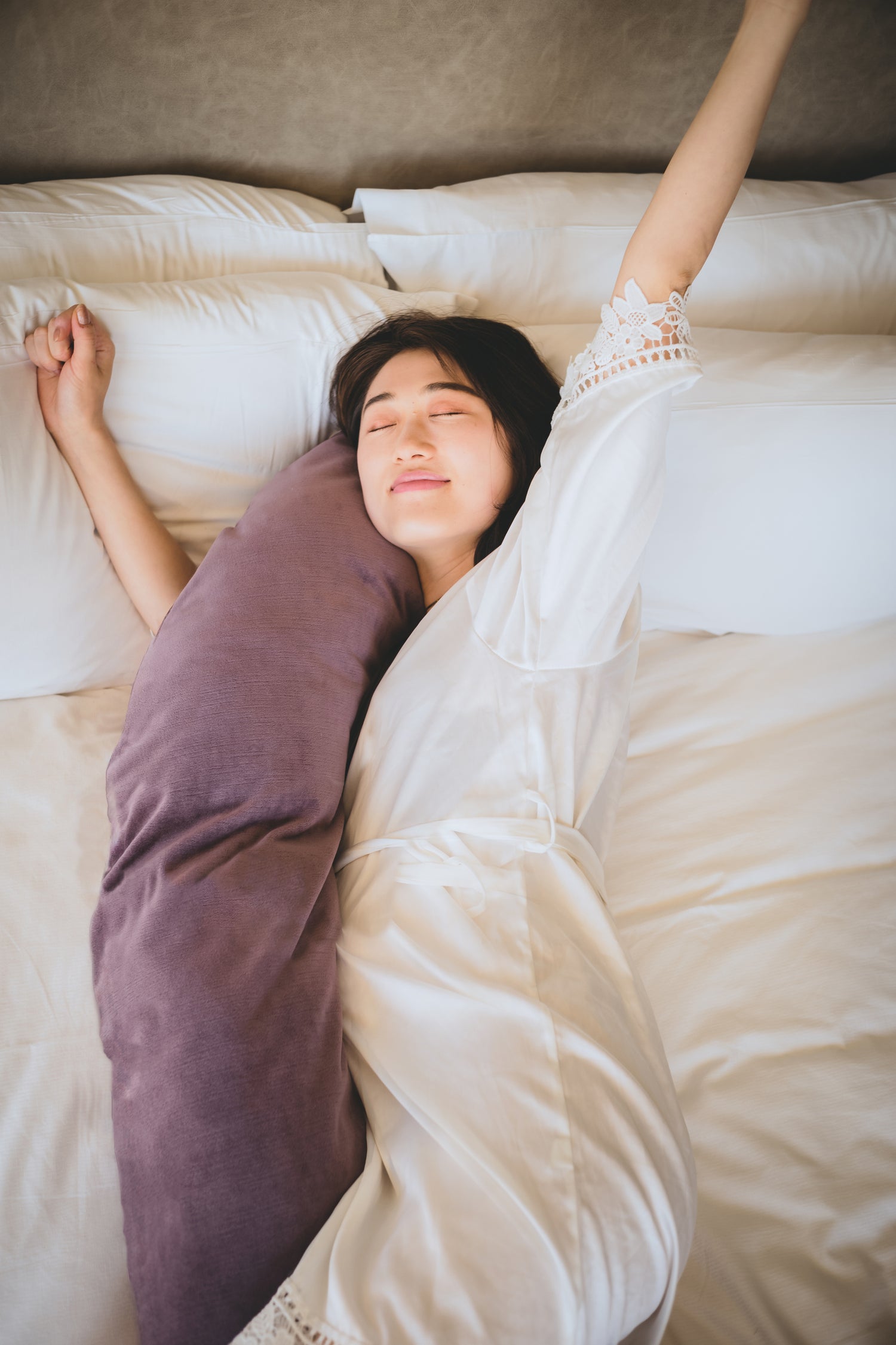 hiamom wool pregnancy pillow supports side sleep, sleep comfortably during pregnancy 